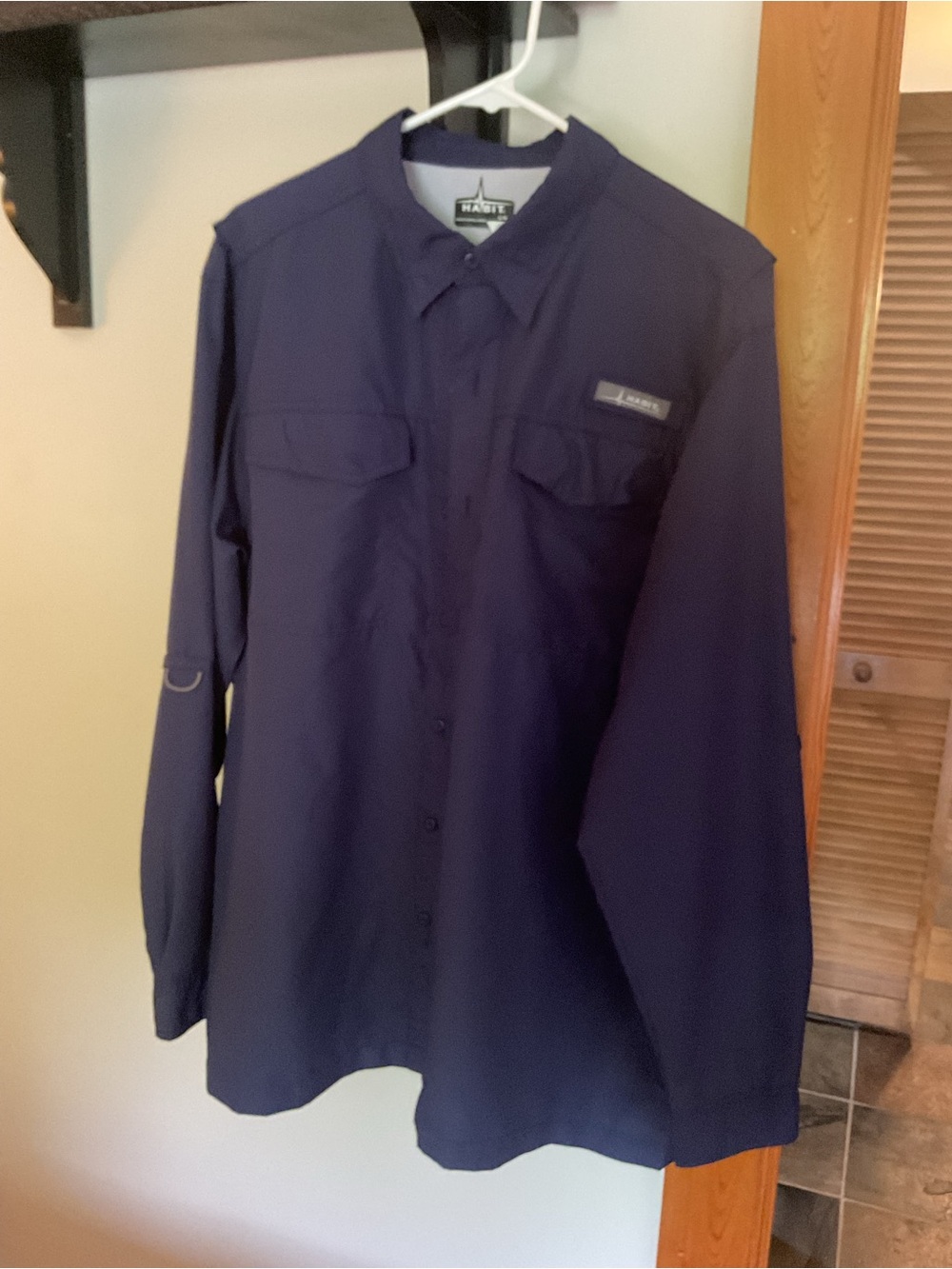 Habit Navy Long-Sleeve Utility Button-Up Shirt - Men's